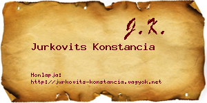 Jurkovits Konstancia névjegykártya