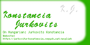 konstancia jurkovits business card